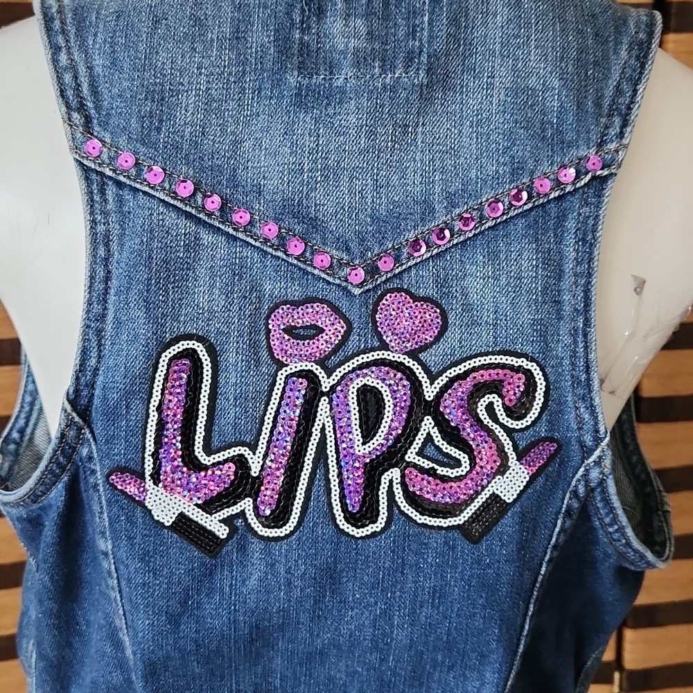 Custom made sequin jean vest